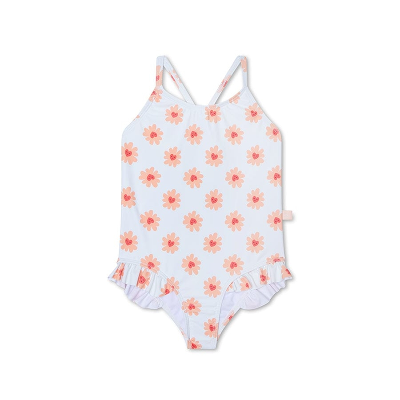 Bañador de niña con estampado floral y protección solar UPF50+