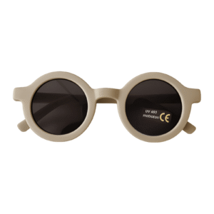 Gafas de sol infantiles UV400 redondas en color taupe