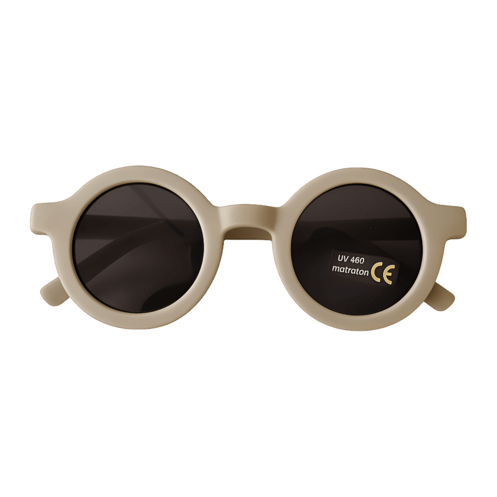 Gafas de sol infantiles UV400 redondas en color taupe