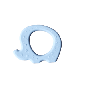 Mordedor de silicona para bebé con forma de elefante azul