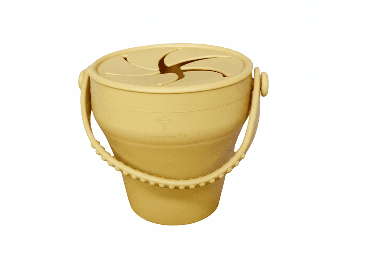 vaso de silicona plegable de color ocre