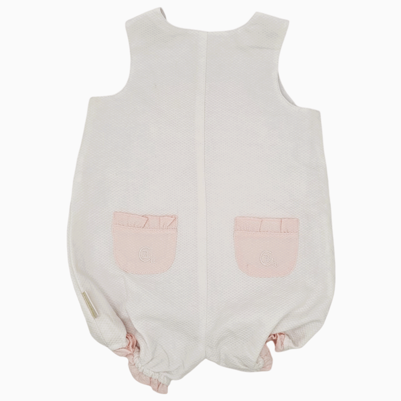 Mono bebé blanco y rosa Chocolat Baby vista trasera