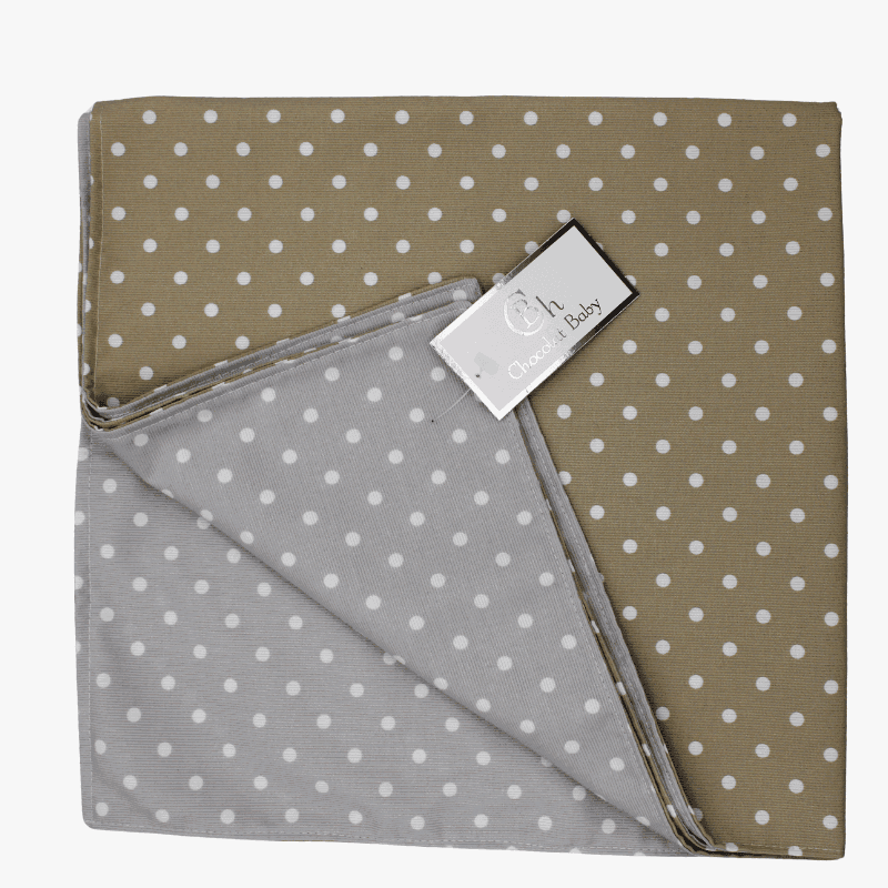 Muselina de piqué gris con lunares blancos de Chocolat Baby