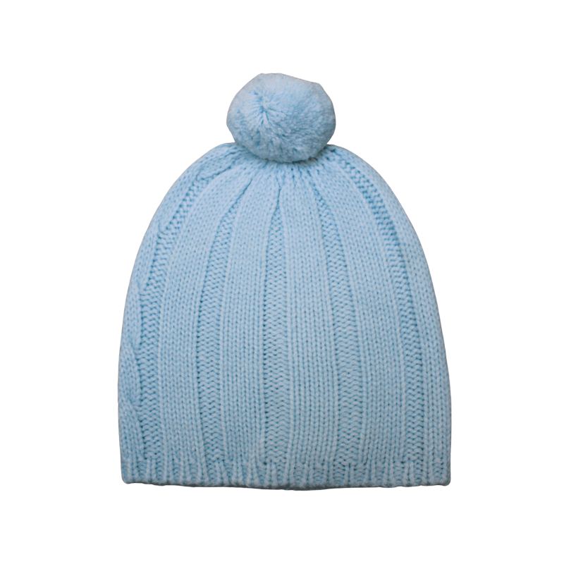 Gorro de lana con borla celeste Chocolat Baby