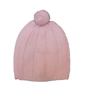 Gorro de lana con borla rosa Chocolat Baby