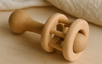 Sonajero madera Montessori: estimulación natural y aprendizaje consciente
